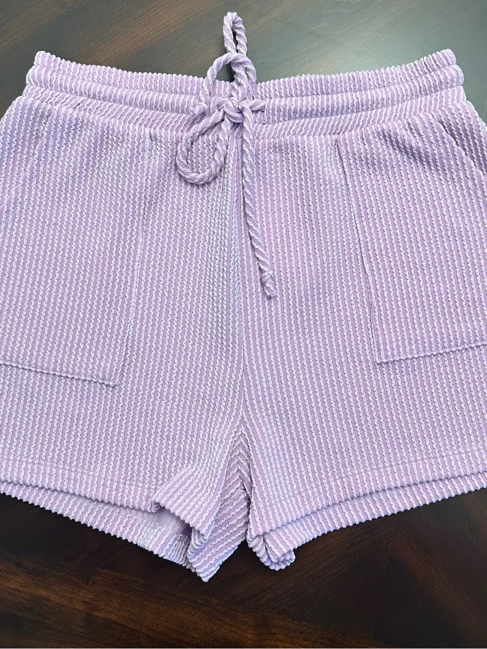Women’s Bucket List Purple Textured Shorts Size M